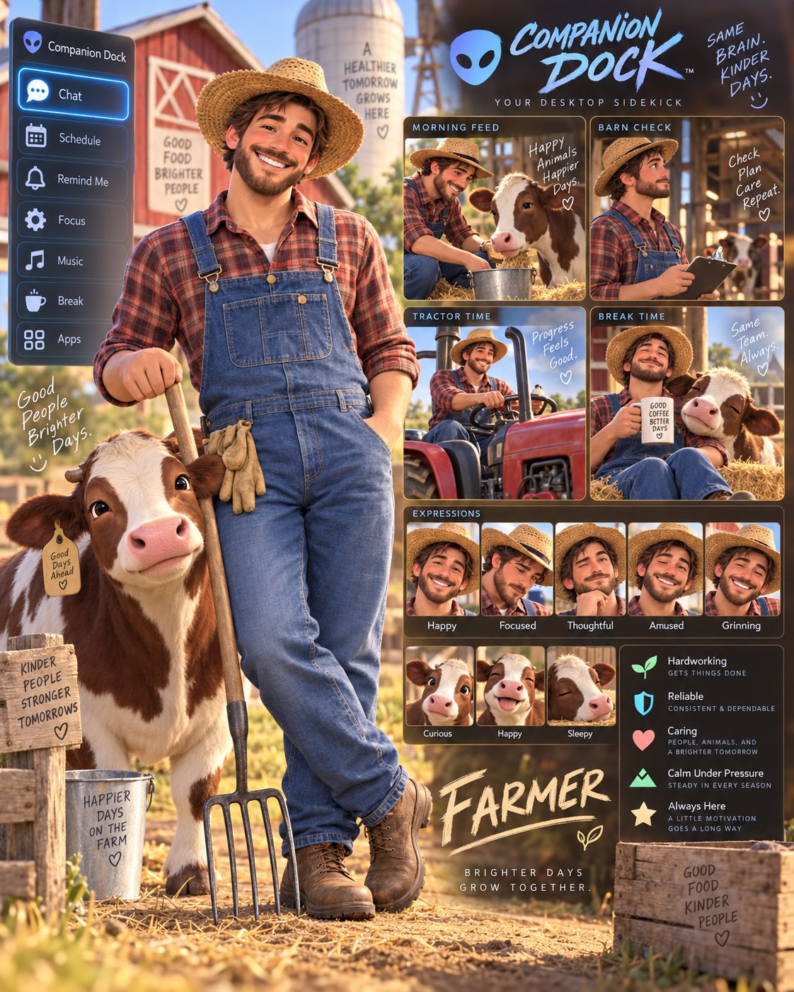 Custom farmer companion concept sheet